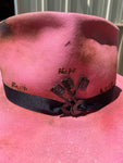 Vintage Pink Refashion hat 7 1/8