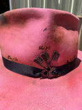 Vintage Pink Refashion hat 7 1/8