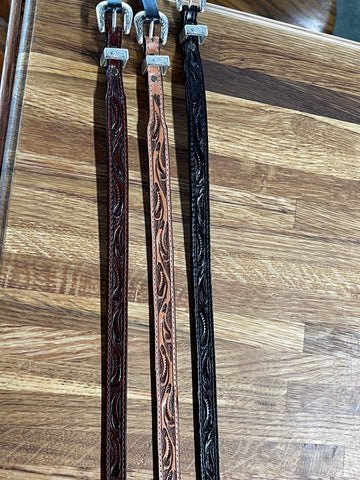 Hatband Leather Tooled with buckles