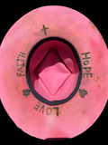 Vintage Pink Refashion hat 7 1/8